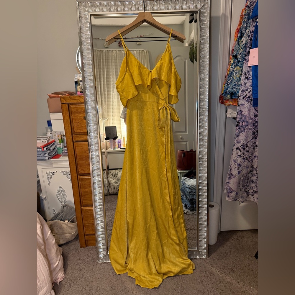 Lulu's Golden Yellow Off-the-shoulder Dress